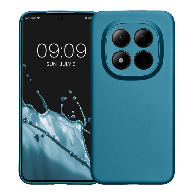 Laptop, Telefoane si Tablete - Telefoane mobile si accesorii - Accesorii Telefoane - Huse telefoane - Husa Kwmobile pentru Xiaomi Redmi Note 15 Pro Plus 5G/Poco M8 Pro 5G, antiderapanta, silicon, albastru caraibian - Infinity.ro