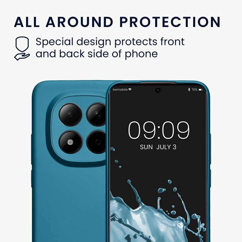 Laptop, Telefoane si Tablete - Telefoane mobile si accesorii - Accesorii Telefoane - Huse telefoane - Husa Kwmobile pentru Xiaomi Redmi Note 15 Pro Plus 5G/Poco M8 Pro 5G, antiderapanta, silicon, albastru caraibian - Infinity.ro