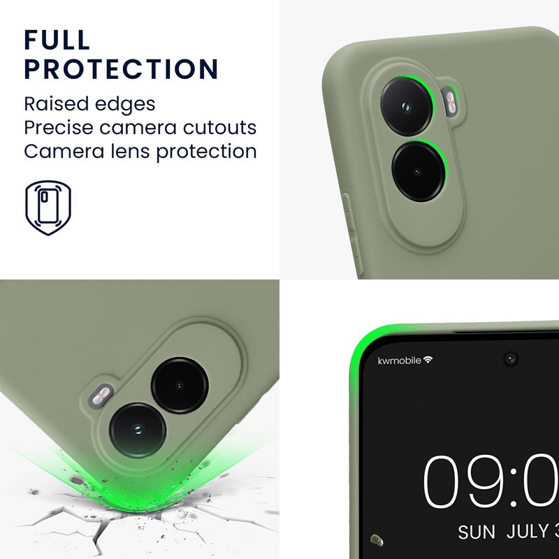 Laptop, Telefoane si Tablete - Telefoane mobile si accesorii - Accesorii Telefoane - Huse telefoane - Husa Kwmobile pentru Xiaomi Poco M7 4G, anti-alunecare, silicon, verde - Infinity.ro