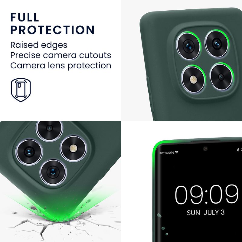 Laptop, Telefoane si Tablete - Telefoane mobile si accesorii - Accesorii Telefoane - Huse telefoane - Husa Kwmobile pentru Xiaomi Redmi Note 14 Pro 5G/Poco X7, anti-alunecare, silicon, verde - Infinity.ro