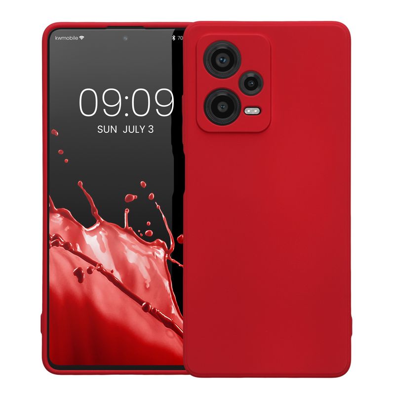 Laptop, Telefoane si Tablete - Telefoane mobile si accesorii - Accesorii Telefoane - Huse telefoane - Husa Kwmobile pentru Xiaomi Redmi Note 12 Pro Plus 5G/Note 12 Pro Plus 5G, anti-alunecare, silicon, rosu - Infinity.ro