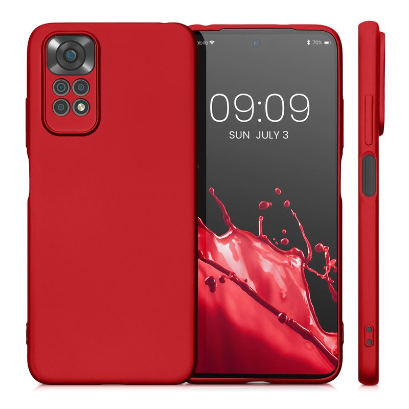 Laptop, Telefoane si Tablete - Telefoane mobile si accesorii - Accesorii Telefoane - Huse telefoane - Husa Kwmobile pentru Xiaomi Redmi Note 11/Note 11S, anti-alunecare, silicon, rosu - Infinity.ro