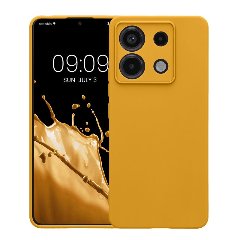 Laptop, Telefoane si Tablete - Telefoane mobile si accesorii - Accesorii Telefoane - Huse telefoane - Husa Kwmobile pentru Xiaomi Redmi Note 13 Pro 5G/Poco X6 5G, anti-alunecare, silicon, galben - Infinity.ro