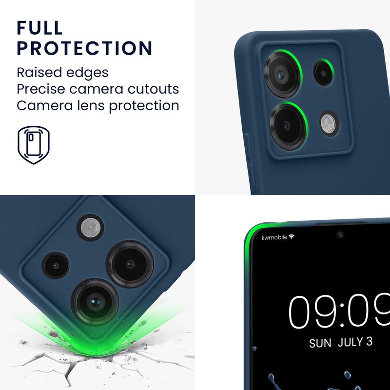Laptop, Telefoane si Tablete - Telefoane mobile si accesorii - Accesorii Telefoane - Huse telefoane - Husa Kwmobile pentru Xiaomi Redmi Note 13 Pro 5G/Poco X6 5G, anti-alunecare, silicon, bleumarin - Infinity.ro