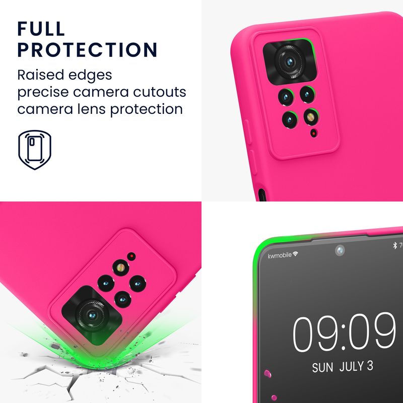 Laptop, Telefoane si Tablete - Telefoane mobile si accesorii - Accesorii Telefoane - Huse telefoane - Husa Kwmobile pentru Xiaomi Redmi Note 11 Pro/Note 11 Pro (5G)/Note 12 Pro (4G), anti-alunecare, silicon, roz - Infinity.ro