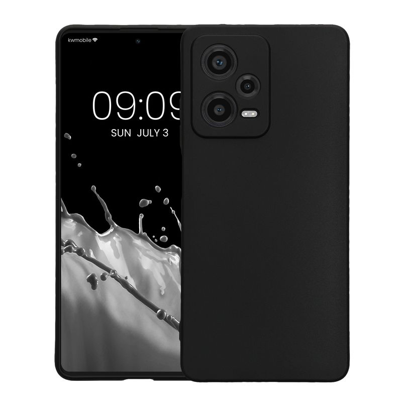 Laptop, Telefoane si Tablete - Telefoane mobile si accesorii - Accesorii Telefoane - Huse telefoane - Husa Kwmobile pentru Xiaomi Redmi Note 12 Pro 5G, anti-alunecare, silicon, negru - Infinity.ro