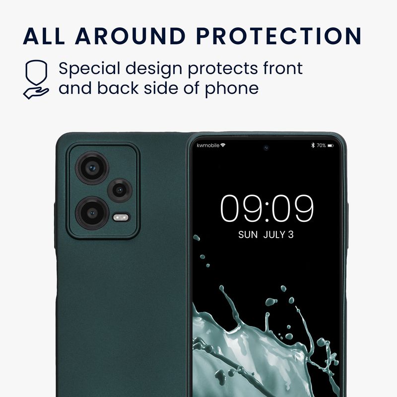 Laptop, Telefoane si Tablete - Telefoane mobile si accesorii - Accesorii Telefoane - Huse telefoane - Husa Kwmobile pentru Xiaomi Redmi Note 12 Pro 5G, anti-alunecare, silicon, turcoaz - Infinity.ro