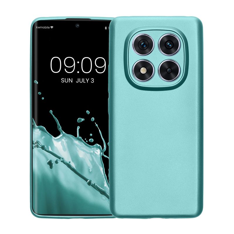 Laptop, Telefoane si Tablete - Telefoane mobile si accesorii - Accesorii Telefoane - Huse telefoane - Husa Kwmobile pentru Xiaomi Redmi Note 14 Pro 5G/Poco X7, anti-alunecare, protectie la zgarieturi, silicon, verde menta - Infinity.ro