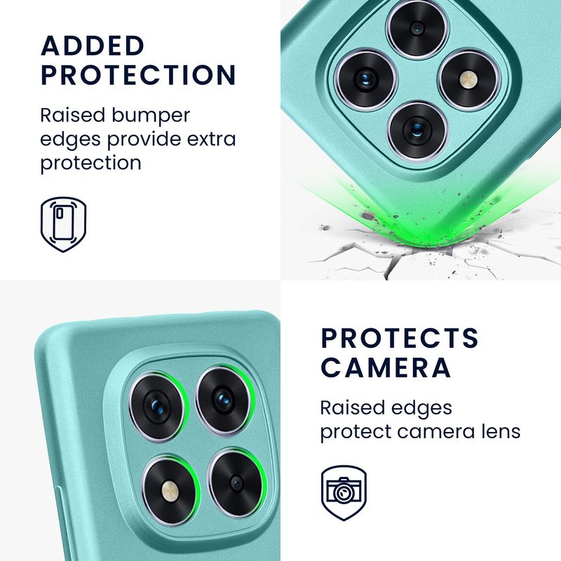 Laptop, Telefoane si Tablete - Telefoane mobile si accesorii - Accesorii Telefoane - Huse telefoane - Husa Kwmobile pentru Xiaomi Redmi Note 14 Pro 5G/Poco X7, anti-alunecare, protectie la zgarieturi, silicon, verde menta - Infinity.ro