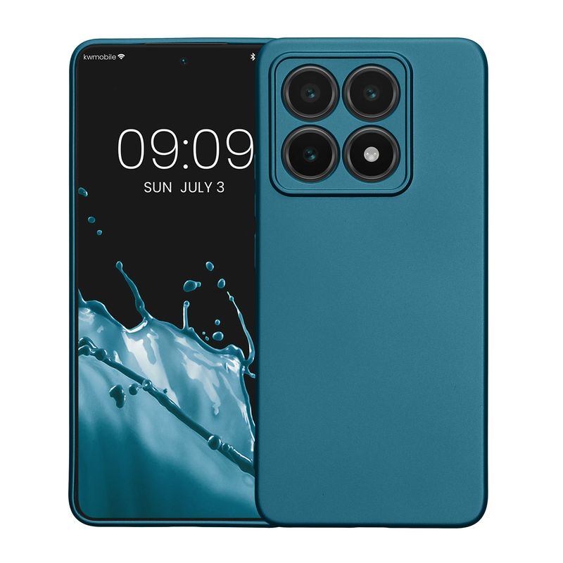 Laptop, Telefoane si Tablete - Telefoane mobile si accesorii - Accesorii Telefoane - Huse telefoane - Husa Kwmobile pentru Xiaomi 14T, anti-alunecare, silicon, albastru caraibian - Infinity.ro