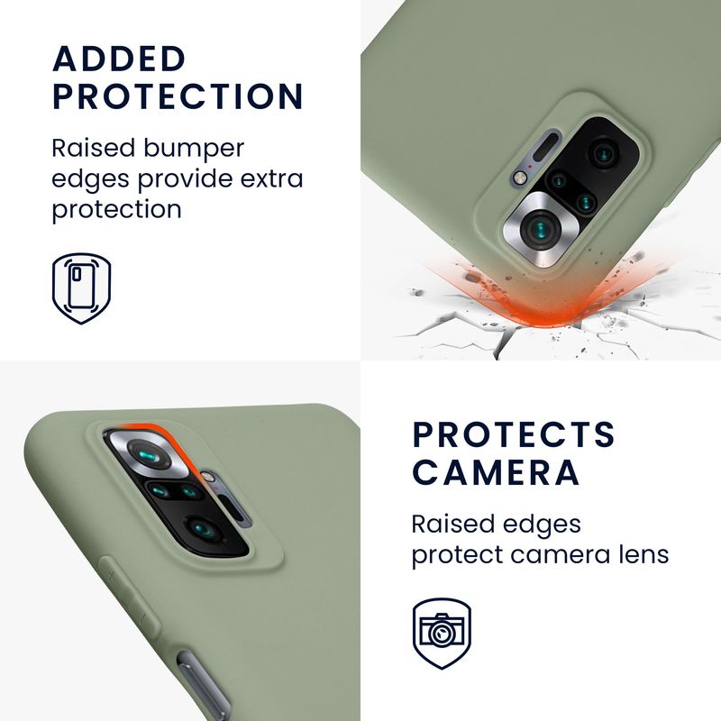 Laptop, Telefoane si Tablete - Telefoane mobile si accesorii - Accesorii Telefoane - Huse telefoane - Husa Kwmobile pentru Xiaomi Redmi Note 10 Pro, incarcare wireless, silicon, verde, gri - Infinity.ro