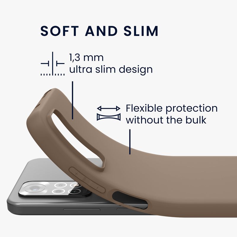 Laptop, Telefoane si Tablete - Telefoane mobile si accesorii - Accesorii Telefoane - Huse telefoane - Husa Kwmobile pentru Xiaomi Redmi Note 11/Note 11S, incarcare wireless, silicon, bej - Infinity.ro
