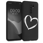 Laptop, Telefoane si Tablete - Telefoane mobile si accesorii - Accesorii Telefoane - Huse telefoane - Husa Kwmobile pentru Xiaomi Redmi 9, anti-alunecare, silicon, alb, negru - Infinity.ro