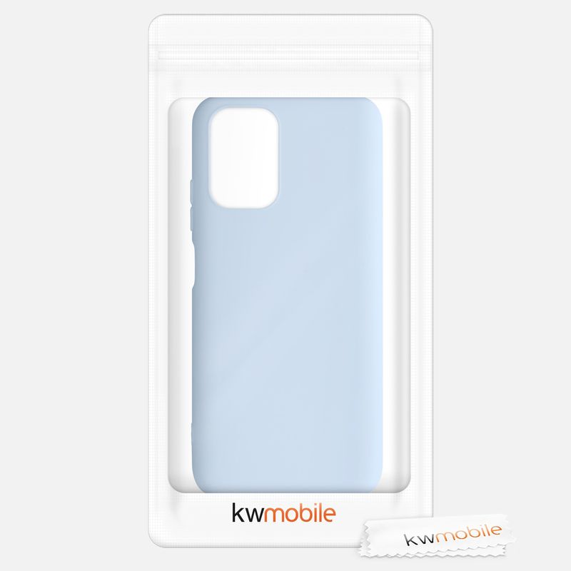 Laptop, Telefoane si Tablete - Telefoane mobile si accesorii - Accesorii Telefoane - Huse telefoane - Husa Kwmobile pentru Xiaomi Redmi Note 10/Note 10S, incarcare wireless, anti-alunecare, silicon, albastru deschis mat - Infinity.ro
