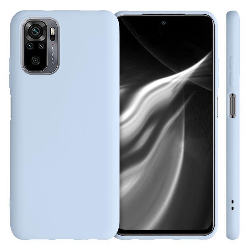Laptop, Telefoane si Tablete - Telefoane mobile si accesorii - Accesorii Telefoane - Huse telefoane - Husa Kwmobile pentru Xiaomi Redmi Note 10/Note 10S, incarcare wireless, anti-alunecare, silicon, albastru deschis mat - Infinity.ro