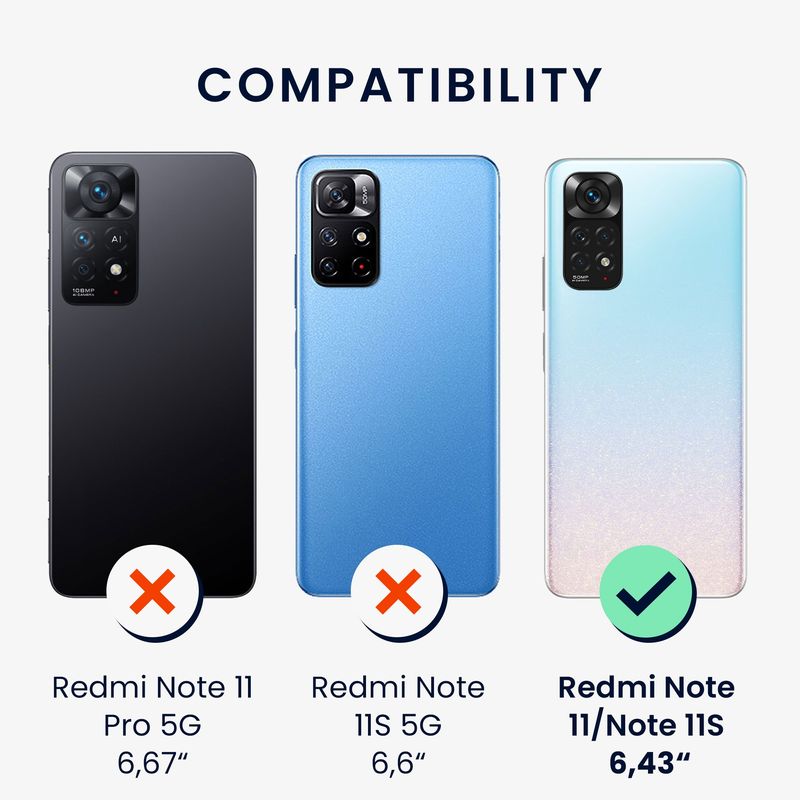 Laptop, Telefoane si Tablete - Telefoane mobile si accesorii - Accesorii Telefoane - Huse telefoane - Husa Kwmobile pentru Xiaomi Redmi Note 11/Note 11S, incarcare wireless, anti-alunecare, silicon, albastru - Infinity.ro
