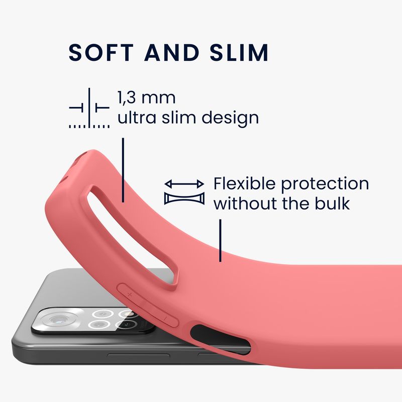 Laptop, Telefoane si Tablete - Telefoane mobile si accesorii - Accesorii Telefoane - Huse telefoane - Husa Kwmobile pentru Xiaomi Redmi Note 11/Note 11S, incarcare wireless, silicon, roz - Infinity.ro