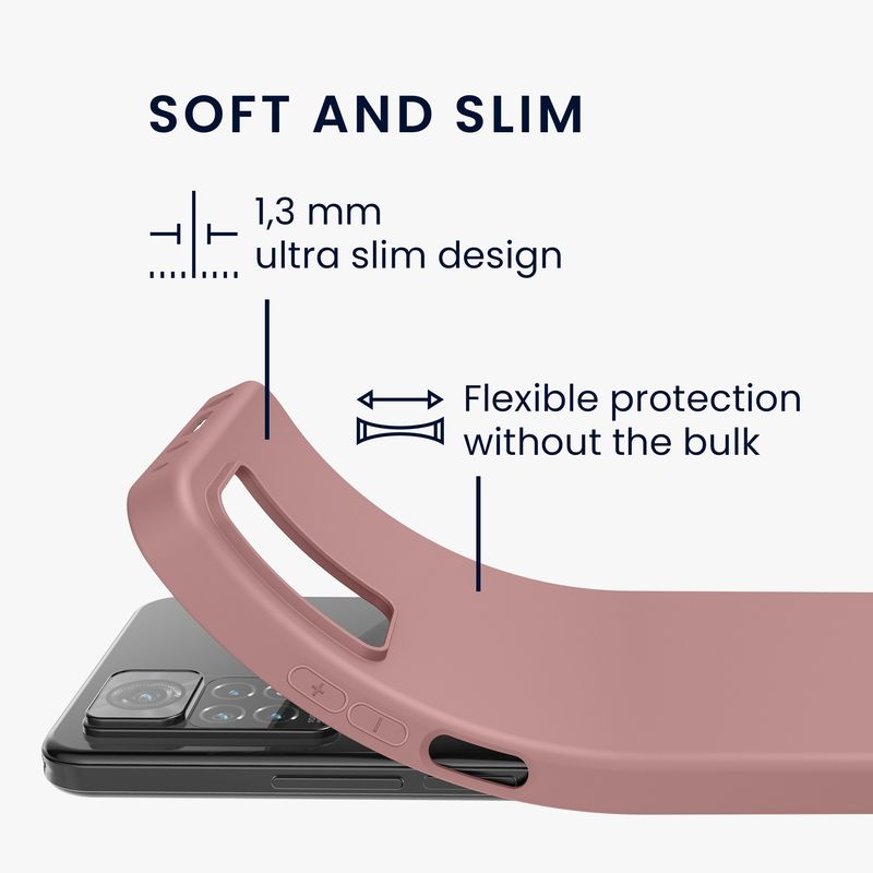 Laptop, Telefoane si Tablete - Telefoane mobile si accesorii - Accesorii Telefoane - Huse telefoane - Husa Kwmobile pentru Xiaomi Redmi Note 11 Pro/Note 11 Pro (5G)/Note 12 Pro (4G), incarcare wireless, silicon, roz - Infinity.ro