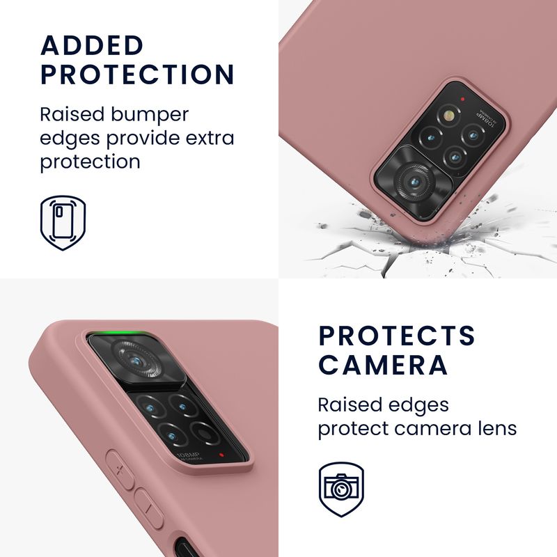 Laptop, Telefoane si Tablete - Telefoane mobile si accesorii - Accesorii Telefoane - Huse telefoane - Husa Kwmobile pentru Xiaomi Redmi Note 11 Pro/Note 11 Pro (5G)/Note 12 Pro (4G), incarcare wireless, silicon, roz - Infinity.ro