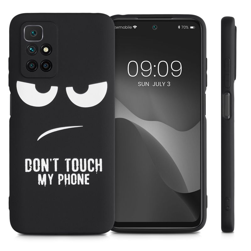 Laptop, Telefoane si Tablete - Telefoane mobile si accesorii - Accesorii Telefoane - Huse telefoane - Husa Kwmobile pentru Xiaomi Redmi 10 (2021/2022), anti-alunecare, silicon, alb, negru - Infinity.ro