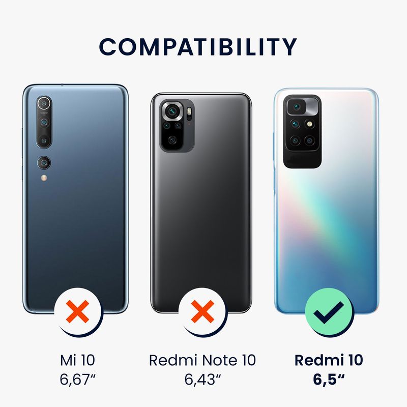 Laptop, Telefoane si Tablete - Telefoane mobile si accesorii - Accesorii Telefoane - Huse telefoane - Husa Kwmobile pentru Xiaomi Redmi 10 (2021/2022), anti-alunecare, silicon, alb, negru - Infinity.ro