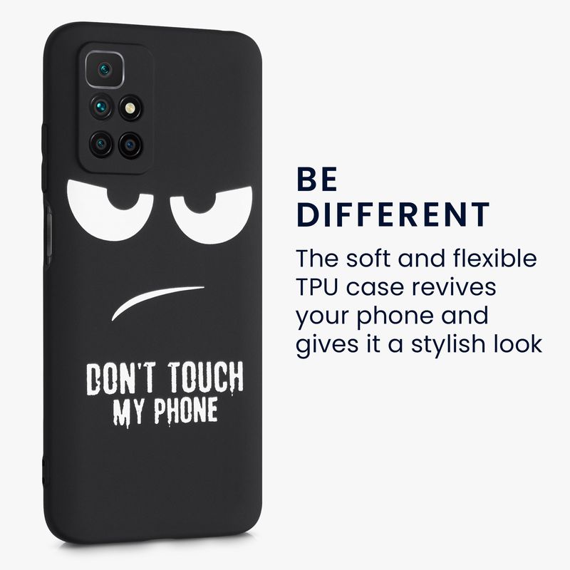 Laptop, Telefoane si Tablete - Telefoane mobile si accesorii - Accesorii Telefoane - Huse telefoane - Husa Kwmobile pentru Xiaomi Redmi 10 (2021/2022), anti-alunecare, silicon, alb, negru - Infinity.ro