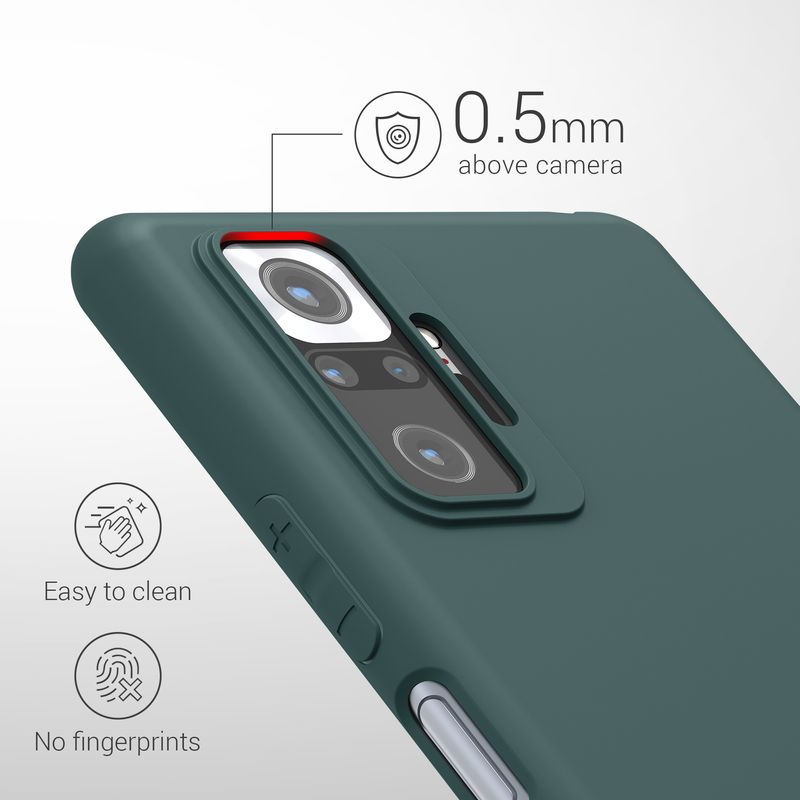 Laptop, Telefoane si Tablete - Telefoane mobile si accesorii - Accesorii Telefoane - Huse telefoane - Husa Kwmobile pentru Xiaomi Redmi Note 10 Pro, incarcare wireless, silicon, albastru verzui - Infinity.ro
