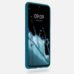 Laptop, Telefoane si Tablete - Telefoane mobile si accesorii - Accesorii Telefoane - Huse telefoane - Husa Kwmobile pentru Xiaomi Redmi Note 10/Note 10S, incarcare wireless, anti-alunecare, silicon, albastru caraibian - Infinity.ro