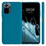 Laptop, Telefoane si Tablete - Telefoane mobile si accesorii - Accesorii Telefoane - Huse telefoane - Husa Kwmobile pentru Xiaomi Redmi Note 10/Note 10S, incarcare wireless, anti-alunecare, silicon, albastru caraibian - Infinity.ro
