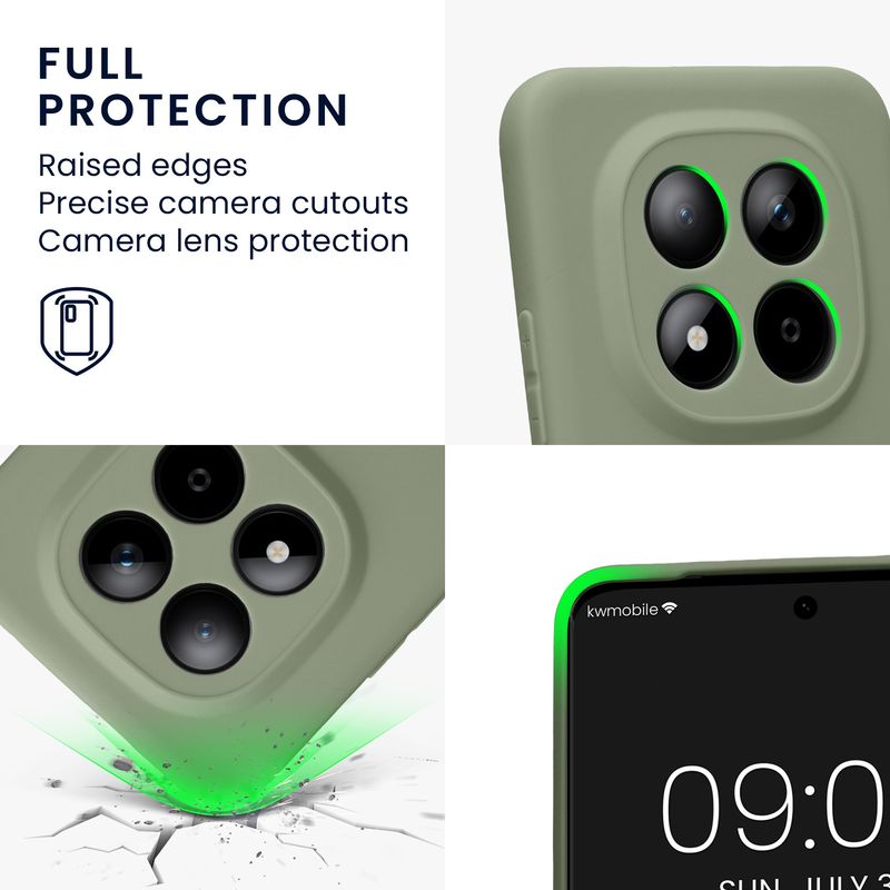 Laptop, Telefoane si Tablete - Telefoane mobile si accesorii - Accesorii Telefoane - Huse telefoane - Husa Kwmobile pentru Xiaomi Redmi Note 15 Pro Plus 5G/Poco M8 Pro 5G, anti-alunecare, silicon, verde - Infinity.ro