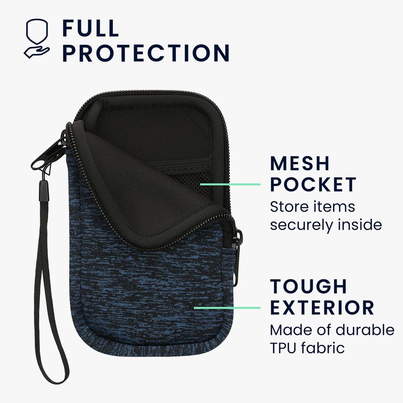Laptop, Telefoane si Tablete - Telefoane mobile si accesorii - Accesorii Telefoane - Huse telefoane - Husa tip holster Kwmobile, anti-alunecare, marime s, neopren, albastru, negru - Infinity.ro