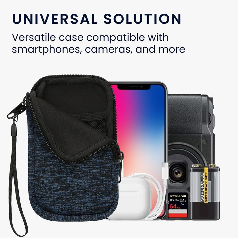Laptop, Telefoane si Tablete - Telefoane mobile si accesorii - Accesorii Telefoane - Huse telefoane - Husa tip holster Kwmobile, anti-alunecare, marime s, neopren, albastru, negru - Infinity.ro