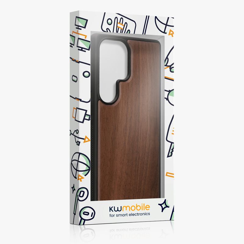 Laptop, Telefoane si Tablete - Telefoane mobile si accesorii - Accesorii Telefoane - Huse telefoane - Husa tip bumper Kwmobile pentru Samsung Galaxy S25 Ultra, anti-alunecare, lemn, TPU, maro - Infinity.ro