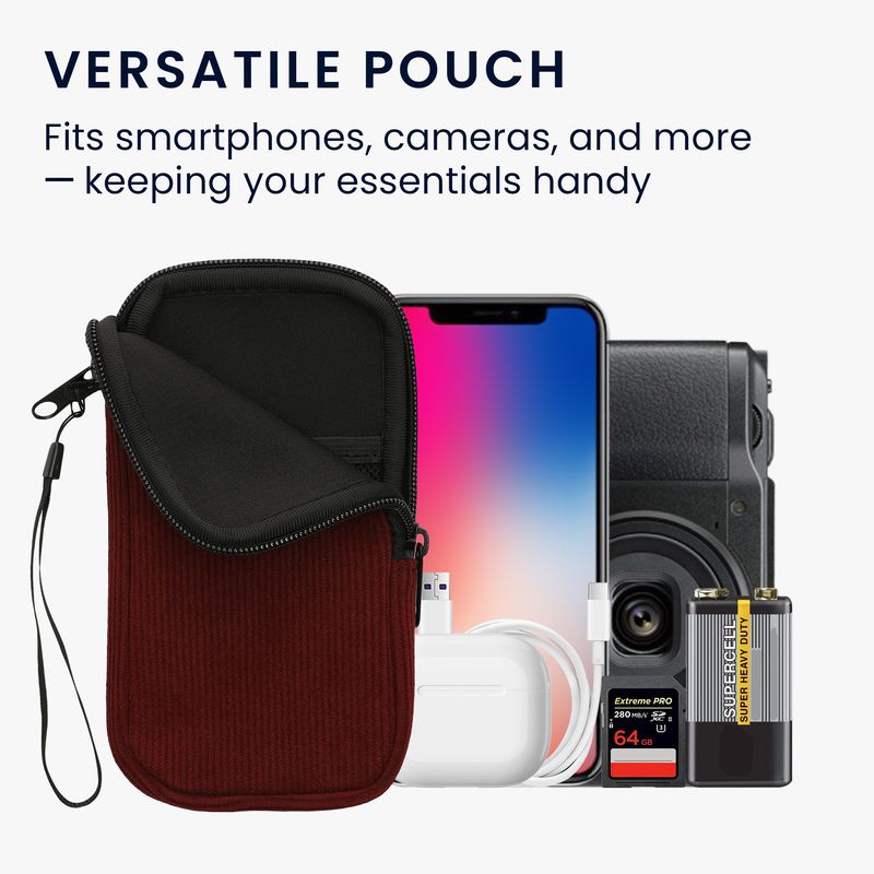 Laptop, Telefoane si Tablete - Telefoane mobile si accesorii - Accesorii Telefoane - Huse telefoane - Husa tip holster Kwmobile, protectie la socuri, neopren, textil, rosu - Infinity.ro