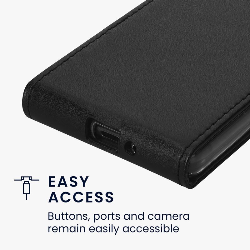 Laptop, Telefoane si Tablete - Telefoane mobile si accesorii - Accesorii Telefoane - Huse telefoane - Husa tip flip Kwmobile pentru Sony Xperia 10 VI, inchidere magnetica, piele ecologica, negru - Infinity.ro