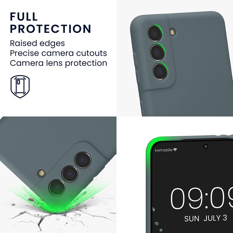 Laptop, Telefoane si Tablete - Telefoane mobile si accesorii - Accesorii Telefoane - Huse telefoane - Husa Kwmobile pentru Samsung Galaxy S21, anti-alunecare, protectie la zgarieturi, silicon, gri - Infinity.ro