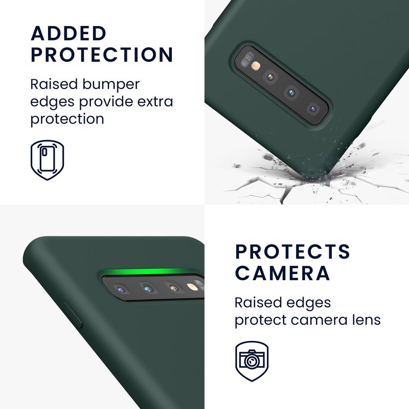 Laptop, Telefoane si Tablete - Telefoane mobile si accesorii - Accesorii Telefoane - Huse telefoane - Husa Kwmobile pentru Samsung Galaxy S10 Plus/S10+, incarcare wireless, silicon, albastru verzui - Infinity.ro
