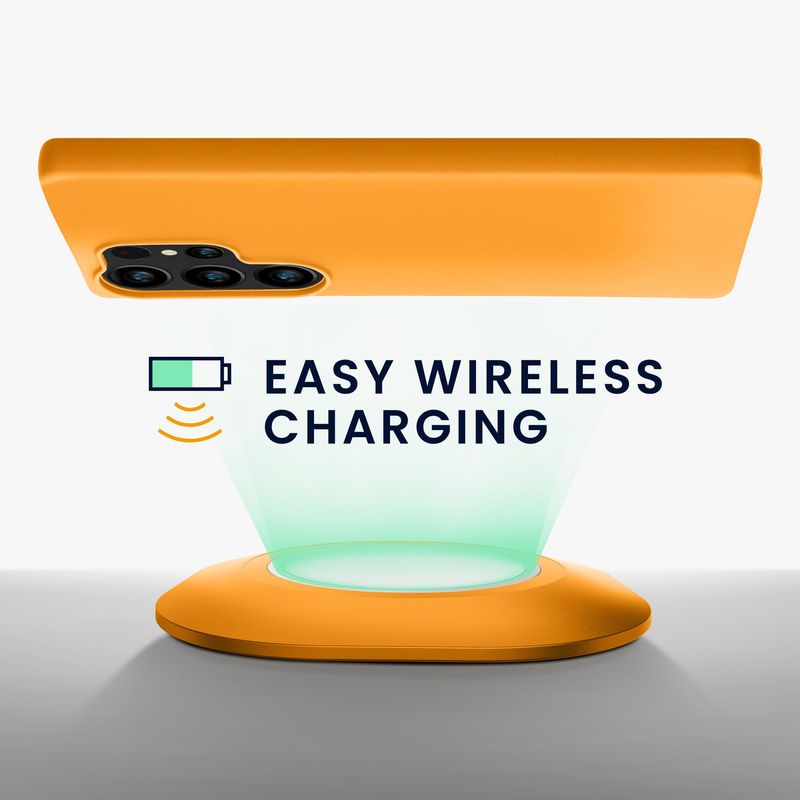 Laptop, Telefoane si Tablete - Telefoane mobile si accesorii - Accesorii Telefoane - Huse telefoane - Husa Kwmobile pentru Samsung Galaxy S25 Ultra, incarcare wireless, TPU, portocaliu - Infinity.ro