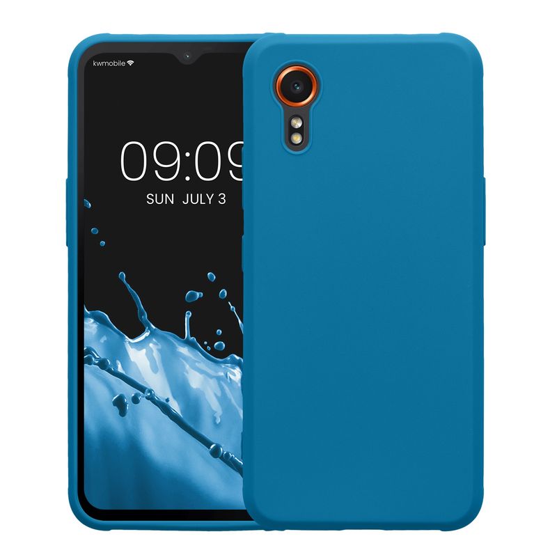 Laptop, Telefoane si Tablete - Telefoane mobile si accesorii - Accesorii Telefoane - Huse telefoane - Husa Kwmobile pentru Samsung Galaxy Xcover7, incarcare wireless, silicon, albastru caraibian - Infinity.ro
