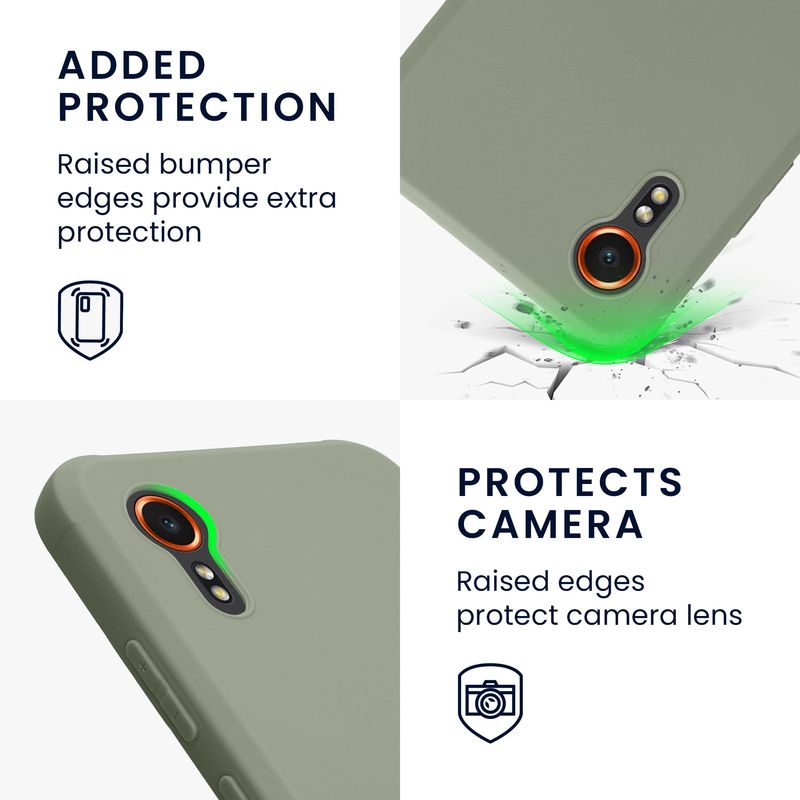 Laptop, Telefoane si Tablete - Telefoane mobile si accesorii - Accesorii Telefoane - Huse telefoane - Husa Kwmobile pentru Samsung Galaxy Xcover7, incarcare wireless, silicon, verde, gri - Infinity.ro