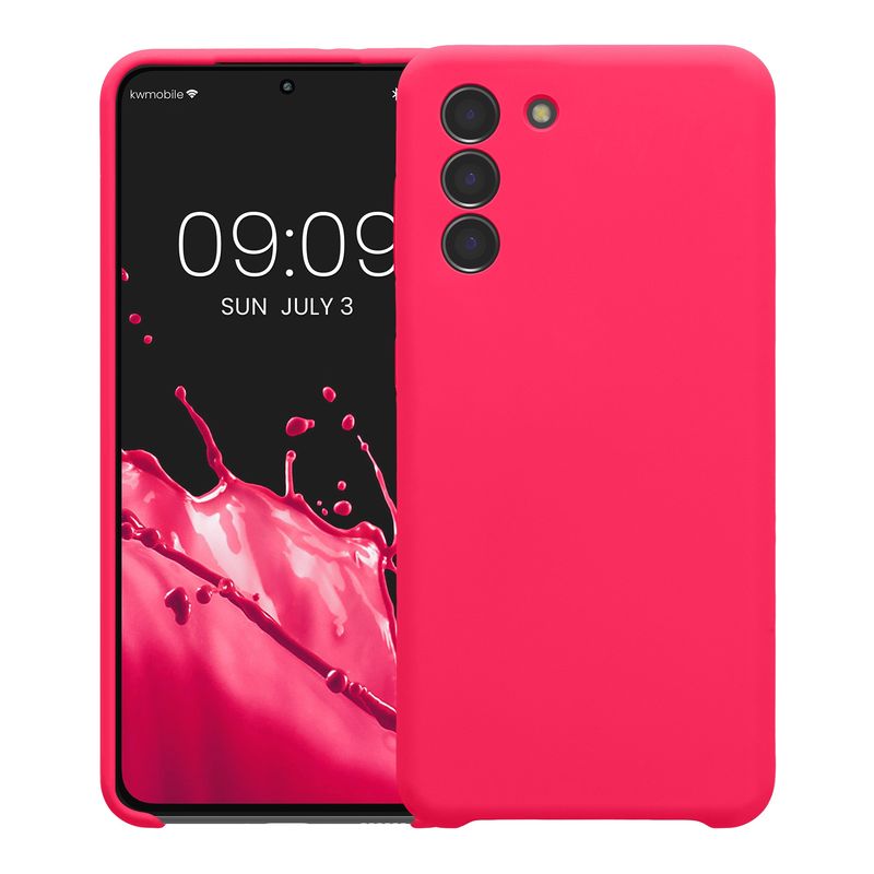 Laptop, Telefoane si Tablete - Telefoane mobile si accesorii - Accesorii Telefoane - Huse telefoane - Husa Kwmobile pentru Samsung Galaxy S21, anti-alunecare, anti-amprenta, silicon, roz - Infinity.ro