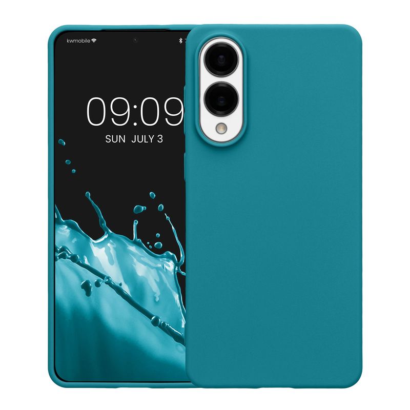 Laptop, Telefoane si Tablete - Telefoane mobile si accesorii - Accesorii Telefoane - Huse telefoane - Husa Kwmobile pentru Samsung Galaxy S25 Edge, incarcare wireless, TPU, albastru - Infinity.ro