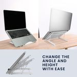 Laptop, Telefoane si Tablete - Telefoane mobile si accesorii - Accesorii Telefoane - Suport si docking telefoane - Suport de birou Kwmobile pentru laptop, monitor portabil si tableta, reglabil, anti-alunecare, metal, alb - Infinity.ro