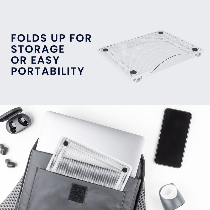 Laptop, Telefoane si Tablete - Telefoane mobile si accesorii - Accesorii Telefoane - Suport si docking telefoane - Suport de birou Kwmobile pentru laptop, monitor portabil si tableta, reglabil, anti-alunecare, metal, alb - Infinity.ro