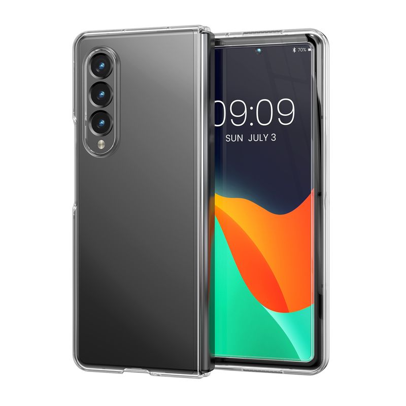 Laptop, Telefoane si Tablete - Telefoane mobile si accesorii - Accesorii Telefoane - Huse telefoane - Husa tip bumper Kwmobile pentru Samsung Galaxy Z Fold 3 5G, protectie la zgarieturi, plastic, transparent - Infinity.ro