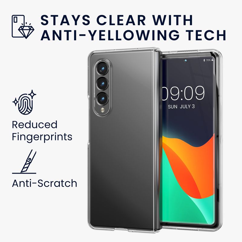 Laptop, Telefoane si Tablete - Telefoane mobile si accesorii - Accesorii Telefoane - Huse telefoane - Husa tip bumper Kwmobile pentru Samsung Galaxy Z Fold 3 5G, protectie la zgarieturi, plastic, transparent - Infinity.ro