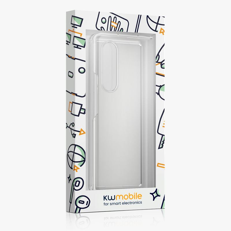 Laptop, Telefoane si Tablete - Telefoane mobile si accesorii - Accesorii Telefoane - Huse telefoane - Husa tip bumper Kwmobile pentru Samsung Galaxy Z Fold 3 5G, protectie la zgarieturi, plastic, transparent - Infinity.ro