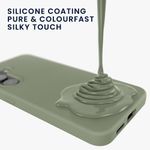 Laptop, Telefoane si Tablete - Telefoane mobile si accesorii - Accesorii Telefoane - Huse telefoane - Husa Kwmobile pentru Samsung Galaxy S25, incarcare wireless, silicon, verde, gri - Infinity.ro