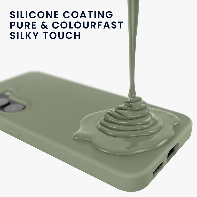 Laptop, Telefoane si Tablete - Telefoane mobile si accesorii - Accesorii Telefoane - Huse telefoane - Husa Kwmobile pentru Samsung Galaxy S25, incarcare wireless, silicon, verde, gri - Infinity.ro