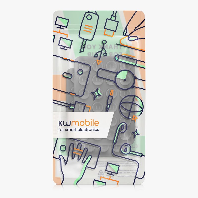 Laptop, Telefoane si Tablete - Telefoane mobile si accesorii - Accesorii Telefoane - Suport si docking telefoane - Set 2 suporturi adezive Kwmobile pentru telefon, functie stand, prindere cu ventuza, silicon, gri - Infinity.ro